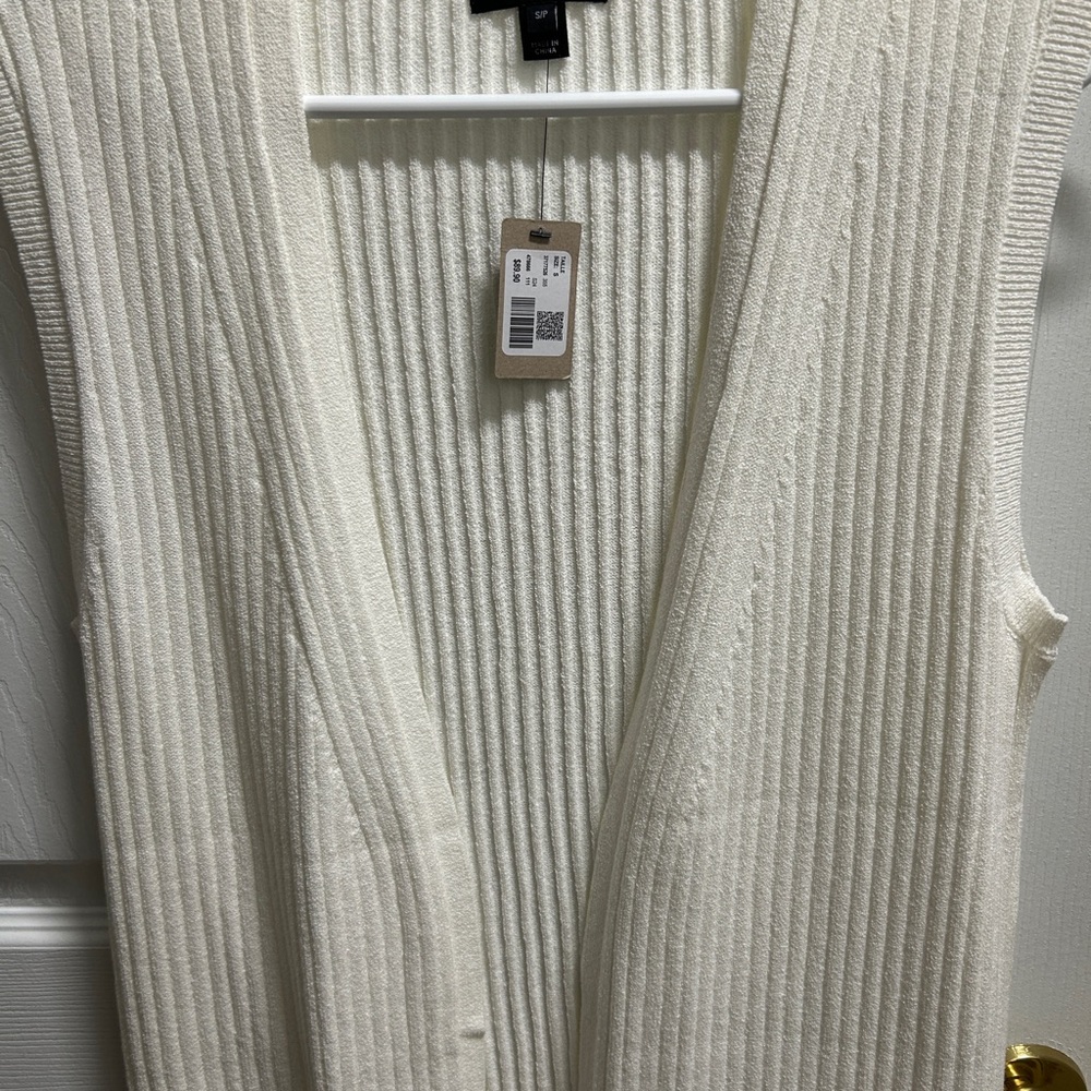 RW&CO. Ivory Open-Front Cardigan/VEST - SZ S- NWT